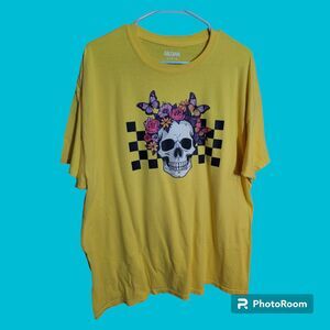 Women's Flower Skelton‎ Gildan Yellow Size XL